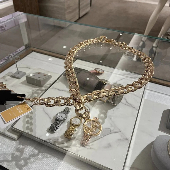 Michael Kors  Logo Gold-Tone Chain-Link Belt  S/M - Picture 1 of 7